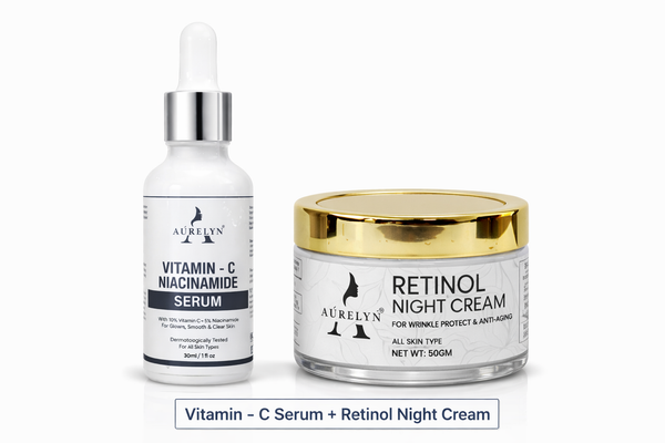 Vitamin C Niacinamide Face Serum + Retinol Night Cream